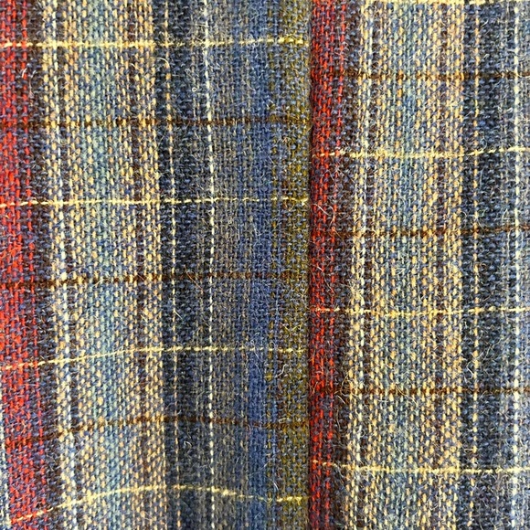 Vintage A-line Blue Midi  Wool Plaid Women's Skirt Size 12 - Picture 5 of 10